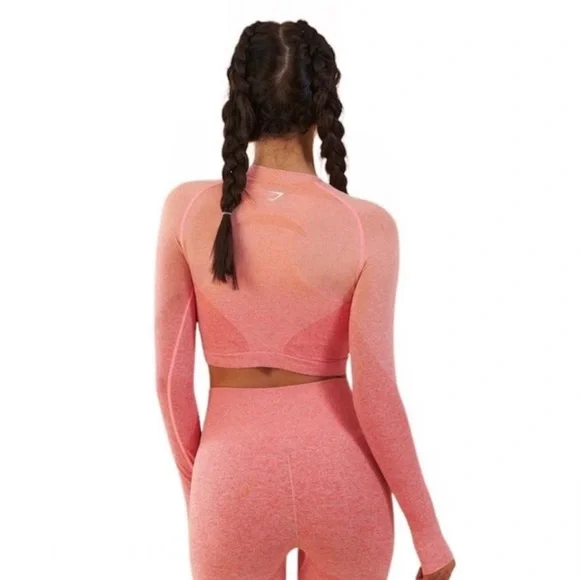 Gymshark top | Gymshark | vital ombré seamless cropped long sleeve top - Picture 6 of 6